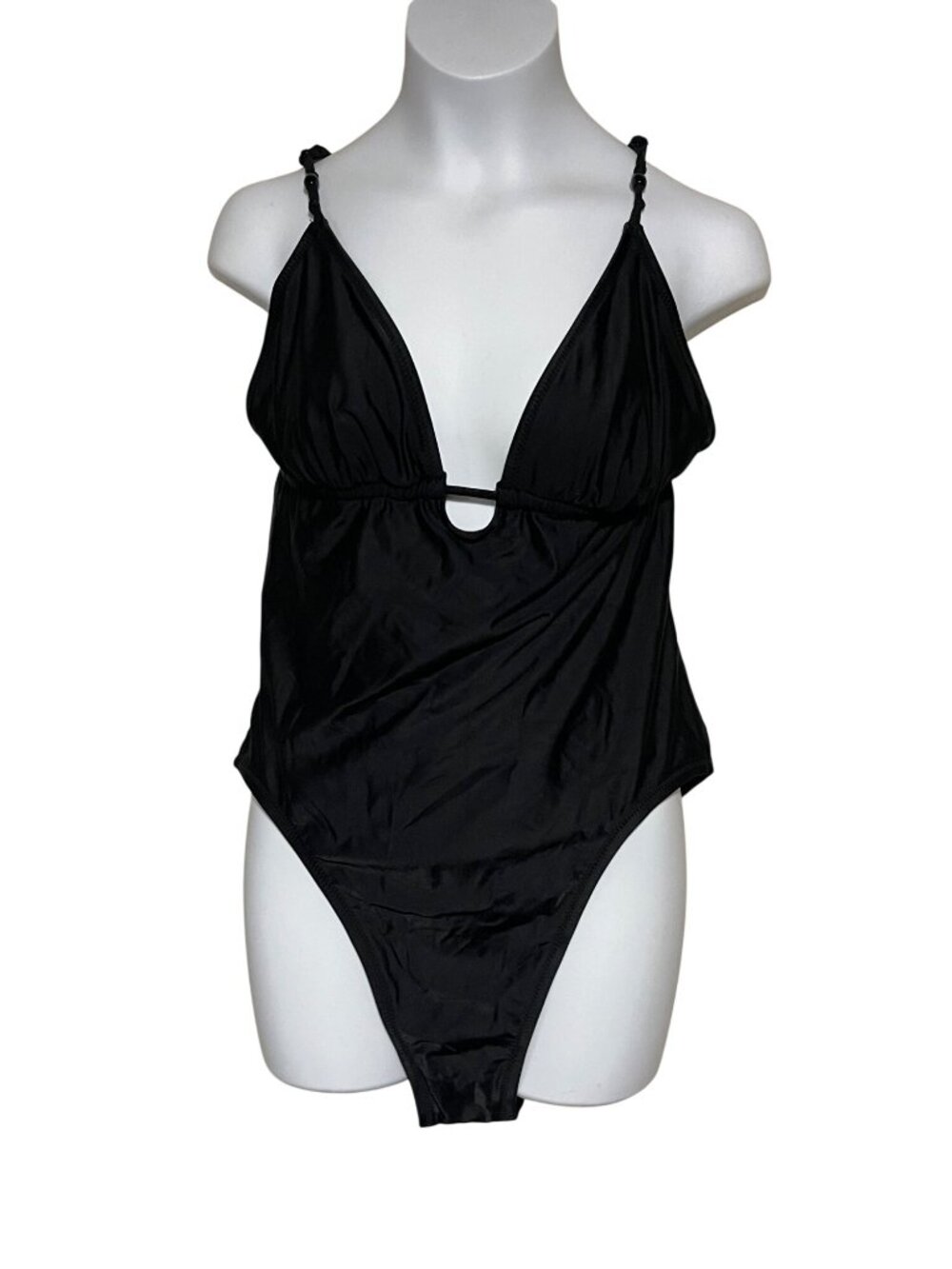 J.Crew Black One-Piece Swimsuit Womens Size 10 Adjustable Straps Lightweight